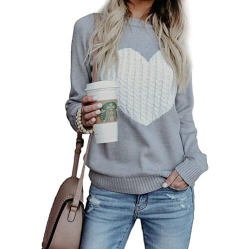 FRAME BEN 2019 Autumn Winter Women Casual Pullovers Sweater Knitted Fashion Loose O Neck Love Female Sweater