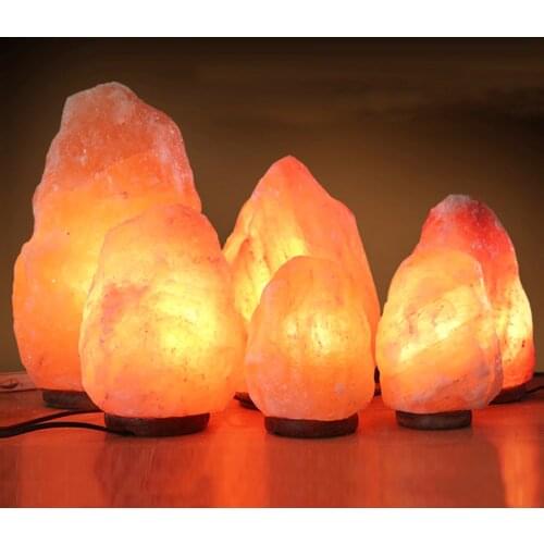 Himalayan Hand Carved Pink Salt Rock Lamps Natural Air Purifier Crystal Salt Night Light For Christmas Gift And Home Decoration