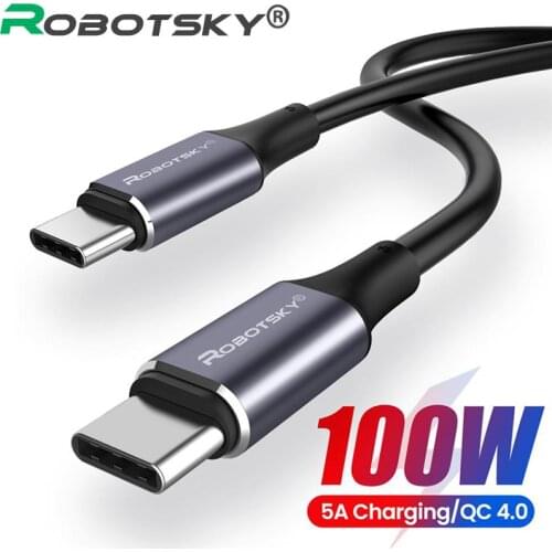 100W/60W PD Quick Charger Cable USB Type C To Type C QC4.0 Mobile Phone Fast Charging Cable For Samsung S10 S20 Huawei MacBook