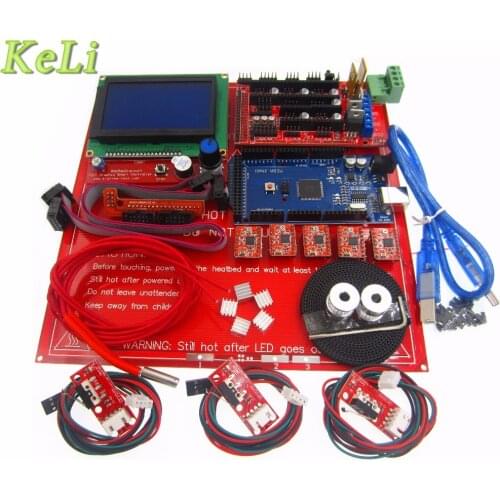 3D Printer Kit set Ramps 1.4 board +12864 LCD Screen + MK2B Heatbed +A4988 motor driver +Controller