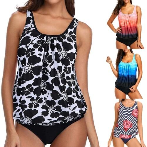 Summer Women Swimwear Mujer 2021 Tankini Tummy Control Swimsuit Top With Shorts Cover up Bathing Suit Swimwear Kупальник женский