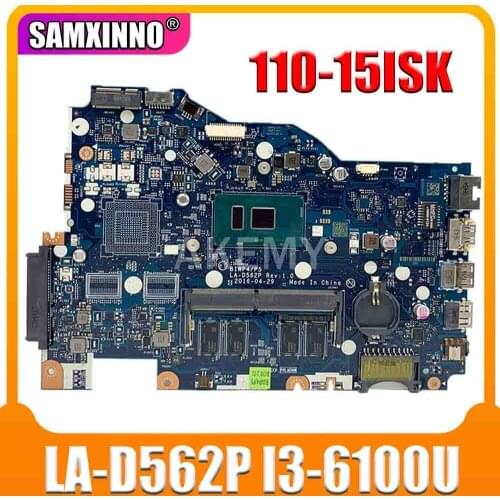 For Lenovo 110-15ISK Notebook Motherboard BIWP4 / P5 LA-D562P CPU i3 6100U 4GB RAM 100% test work free shipping 5B20M81647
