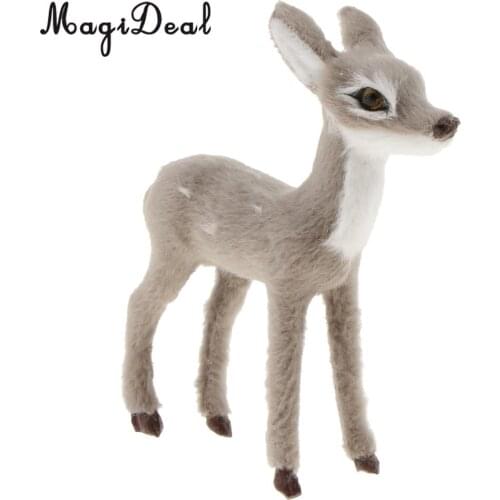 Mini Christmas Simulation Small Sika Deer Doll Xmas Ornament Miniatures Prop Home Decoration Standing