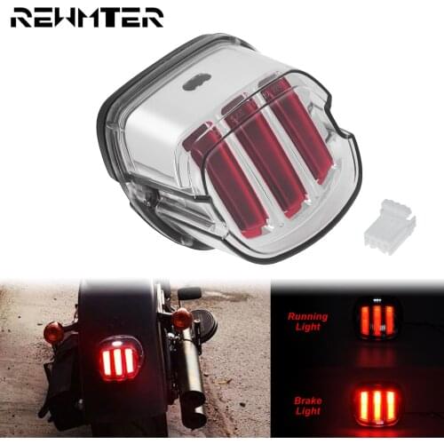 Motorcycle Red LED Tail Brake Light Rear License Plate Warning Lamp Taillight For Harley Sportster XL Dyna Touring Softail FLD