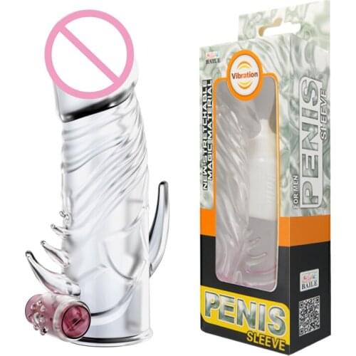 Male Penis Enlargement Extender Sleeve Sex Toy For Men Vibrator Penis Sleeve Sex Products Cock Ring Sex Toys For Couples