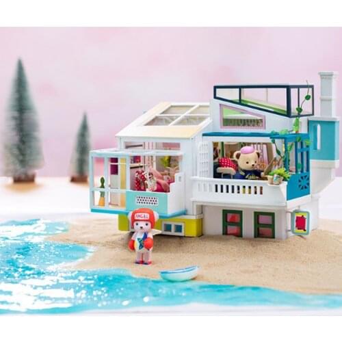 DIY Miniature Dollhouse Kit, with Furniture and LED, Wooden Dollhouse Kit,Best Birthday for Women and Girls - Boxing & Love