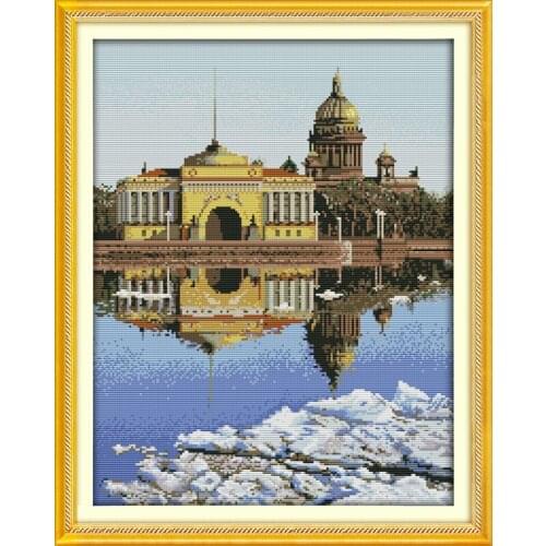St. Petersburg (2) cross stitch kit landscape18ct 14ct 11ct count printed canvas stitching embroidery DIY handmade needlework