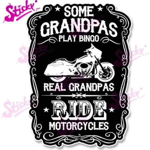 STICKY Real Grandpas Ride Motorcycles Car Sticker Decal for Cars Trucks Motorcycles Boats Laptops