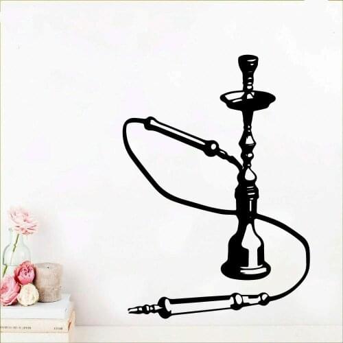 Hookah Wall Decals Beauty Salon Window Wall Ornament Shisha Smoking Vinyl Wall Stickers Home Decoration Living Room Lounge Z134