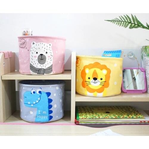 Desktop Storage Basket Cartoon Sundries Underwear Toy Storage Box Cosmetic Book Organizer Stationery Container Laundry Basket