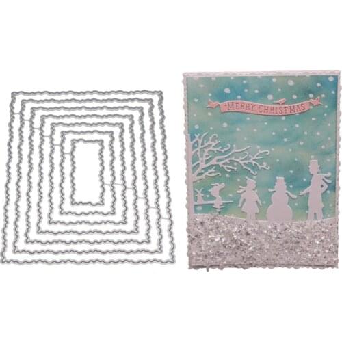 Rectangle Stitched Frames Cutting Dies Metal Stencil For DIY Scrapbooking Embossing Card Making Album Clear Stamps And Dies