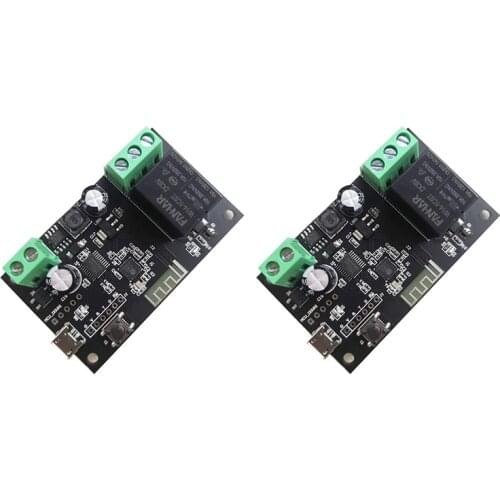 2Pcs WiFi Relay Tuya 12V Smart Switch Module Single-Way Inching Self-Locking Smart Life APP Remote Control Timer