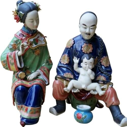 Family harmony living room antique frame porch decoration pieces maiden Ms. girl Beauty figure Sculpture statue Home art decora