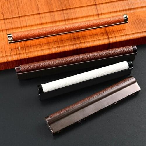 Modern Minimalist Zinc Alloy Cabinet Door Handle Light Luxury Leather Solid Drawer Wardrobe Door Handle Multi-color Optional