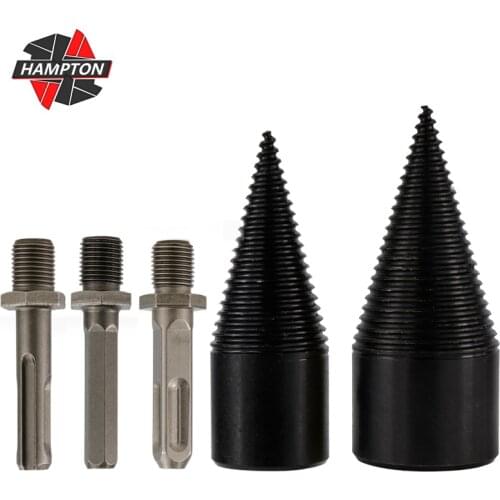 32/42mm Firewood Splitter Drill Bit Round/Hex/Triangle Shank Wood Cone Reamer Punch Driver Drill Bit Split Drilling Tools