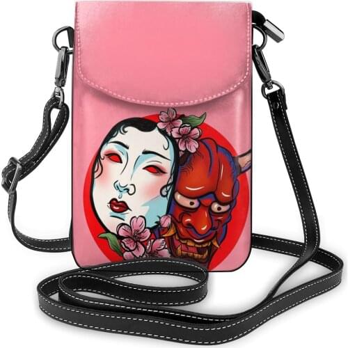 Japanese Hannya Mask Shoulder Bag Travel Woman Women Bags Bulk Retro Leather Purse