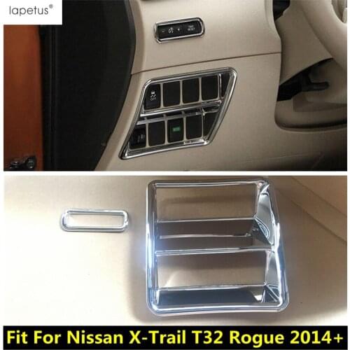 Lapetus Bright Accessories For Nissan X-Trail XTrail T32 Rogue 2014 - 2020 Odometer+Switch Console Dashboard Button Cover Trim