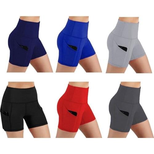 Womens Workout Shorts During The Summer With Pocket Outdoor Design Shorts For Females Compression Sports Leggings E7H9