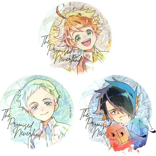 The Promised Neverland Anime Badge Emma Norman Ray Metal Badge Brooch Pins