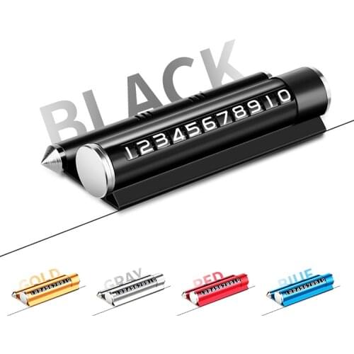 1 Pc Metal Car Temporary Parking Card Rotatable Number Hidden Double Sided Car Styling Parking Phone Number Plate Hidden Switch