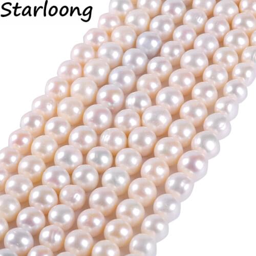 1strand/pack 10-12mm AA+ Quality Round Ball Natural Freshwater Pearl Spacer Loose Beads DIY for Jewelry Making Bracelet Necklace