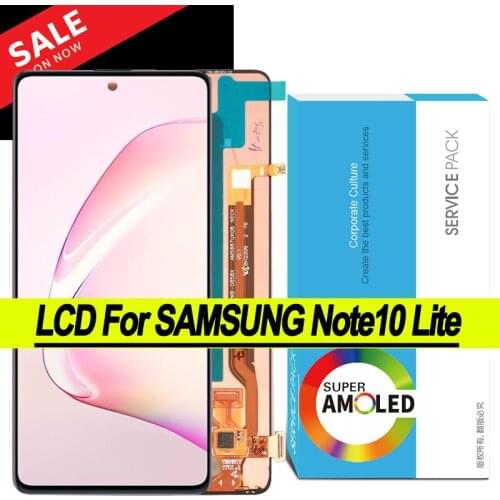 100% Original 6.7'' AMOLED Display for Samsung Galaxy Note 10 lite N770F LCD Touch Screen Digitizer Assembly Repair Parts