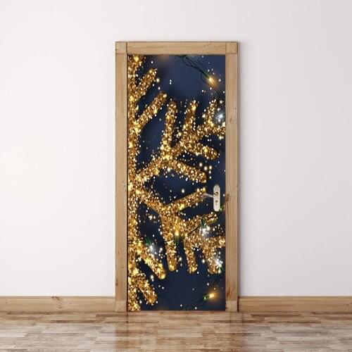 2pcs/set Merry Christmas Snowflake Wall Stickers Living Room Shop Diy Home Decals Festival Xmas Mural Art Door Decoration