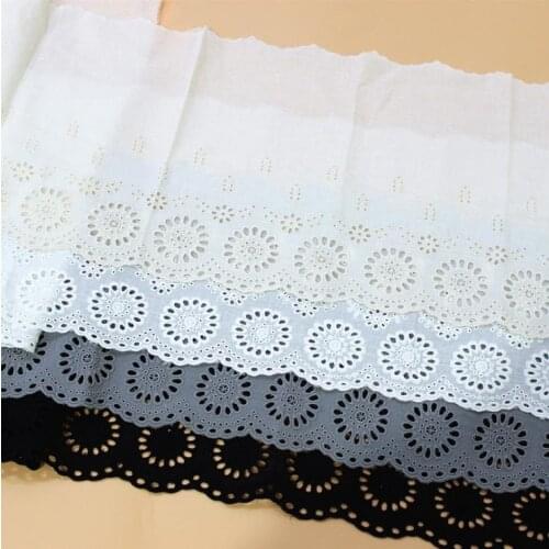 3Yard/Lot Cotton Cloth Lace Trim DIY Hand Sewing Hollow Out Embroidery 22CM Clothes Dress Accessories Lace Fabric