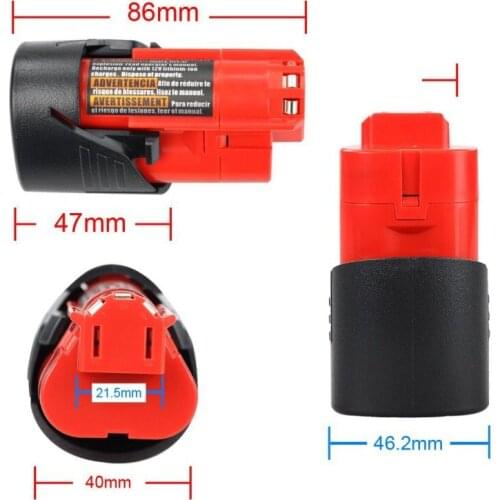 2pcs/lot 12V 3000mAh 48-11-2410 Battery for Milwaukee 48-11-2420 48-11-2411 48-11-2401 48-11-2402 REDLITHIUM Cordless Tools