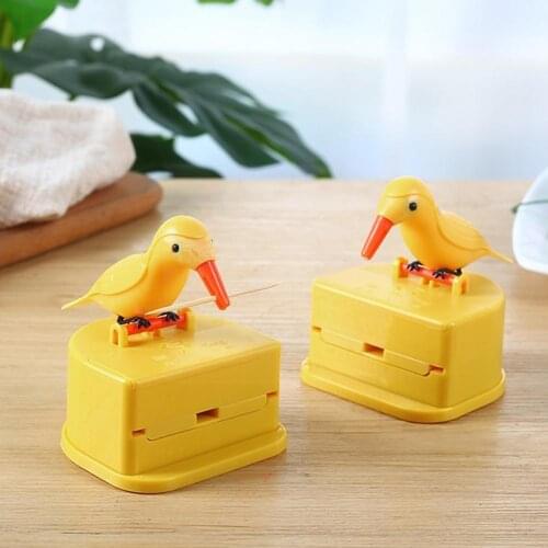 New Small Bird Toothpick Container Automatic Toothpick Toothpick Holder Dispenser Decoration Home Accessories Kitchen J0K7