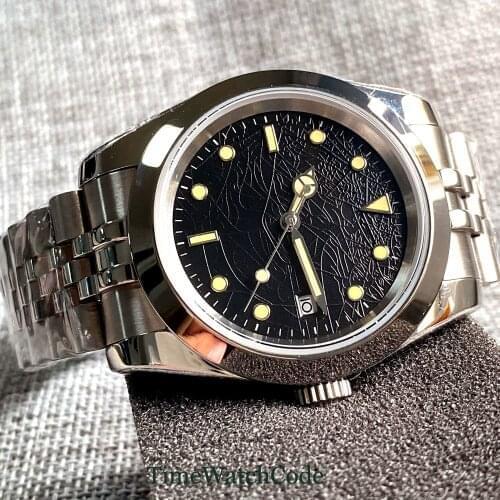 Bliger 36mm Genuine Miyota 8215 Movement Automatic Watch Black Dial Luminous Sapphire Glass Jubilee/Oyster Bracelet Unisex