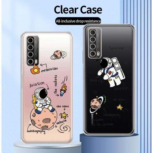 For Huawei P Smart 2021 Case Transparent Case For Huawei Y7A Clear Soft Cover For Huawei P Smart 2021 Fashion Fundas Astronaut
