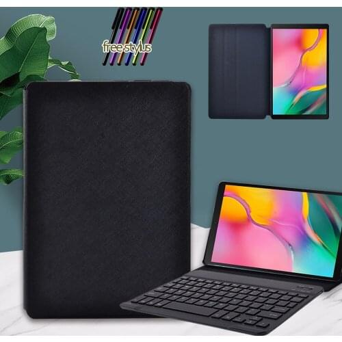 Tablet Case for Samsung Galaxy Tab A 10.1 2019 Anti-Drop Leather Cover Case + Wireless Bluetooth Keyboard + Free Stylus