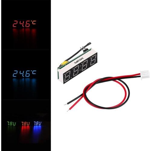 1PC Digital Car 3in1 Meter DIY Mini Motorcycle Digital Timer LED Display Voltmeter Automotive Interior Electronic Accessories