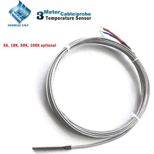 NTC B 3950 10k 50K 100K 5K Thermistor Temperature Sensor for Floor Heating Thermostat Transducer Glass Fiber -55-125 Degree