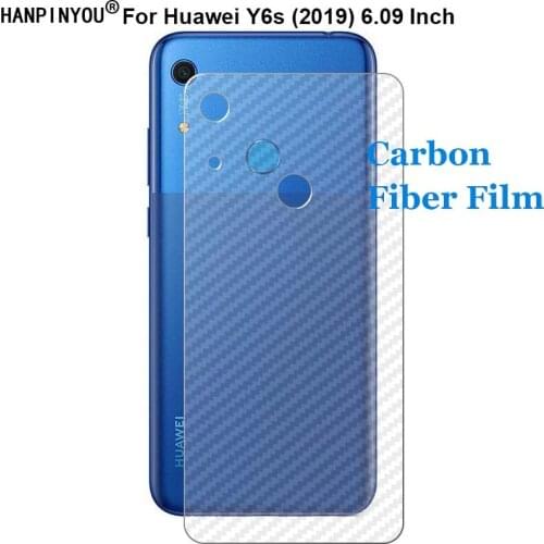 For Huawei Y6s (2019) 6.09" Durable 3D Anti-fingerprint Transparent Carbon Fiber Back Film Screen Protector Sticker (Not Glass)
