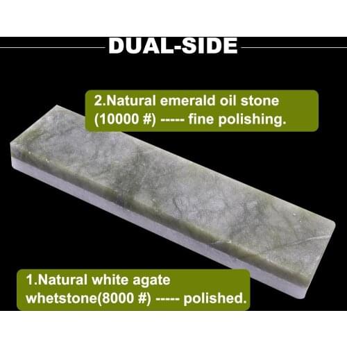 1Pcs 8000# and 10000# Dual Sided Combination Natural Whetstone Fine Grinding and Polishing Sharpening Agate Stone 100x25x10mm