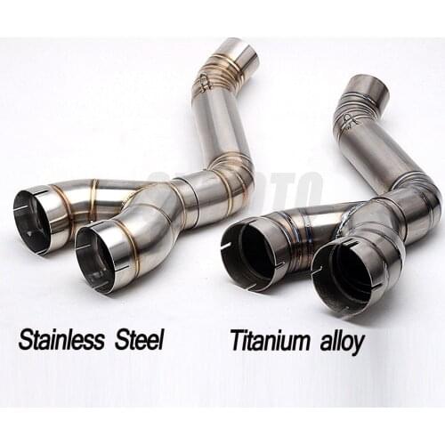 Motorcycle 61mm Exhaust Muffler Middle Link Pipe For BMW S1000RR 2010 2011 2012 2013 2014 S1000 RR Slip-on