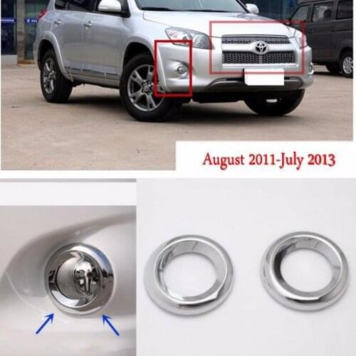 JanDeNing 2pcs Kit Car New Black Front Left + Right Bumper Fog Light Lamp Cover Grille Fit for Toyota RAV4 2011/8-2013/7