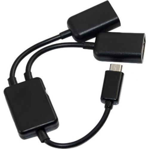 Micro-USB Host Cable,Micro-USB Male to 2X Type A Dual USB Female OTG Adapter Converter Hub for Android Tablet Pc and Smart Pho