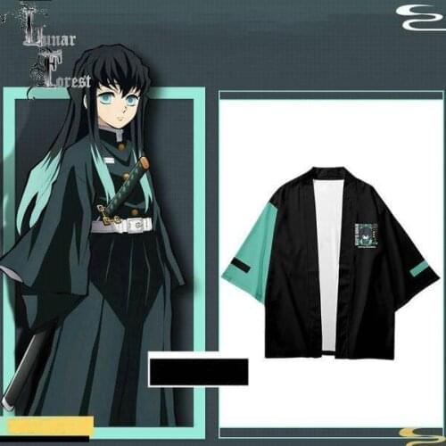 Tokitou Muichirou Style 3D Printing Japanese Kimono Haori Yukata Cosplay Fashion Summer Casual Cool Short Sleeve Streetwear