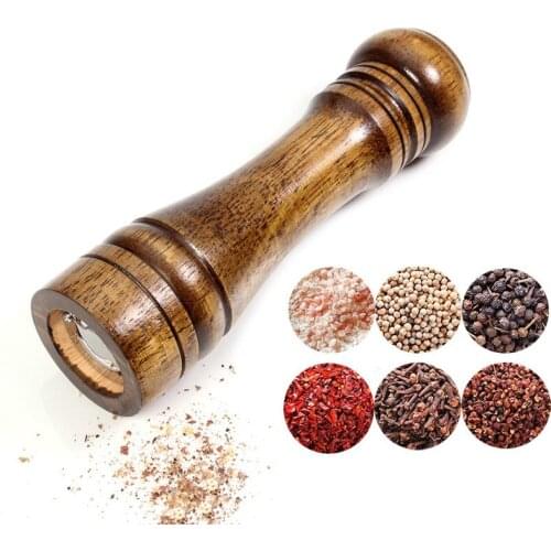 Pepper and Pepper Grinder Solid Wood Multi-function Grinder, Adjustable Powerful Manual Ceramic Grinder Kitchen Gadgets