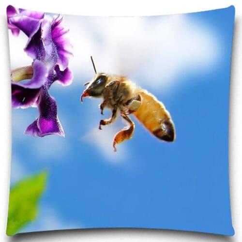 Bees near flowers Cushion Cover For Sofa Decorative Throw Pillow Covers Cotton/Polyester Sofa Decor