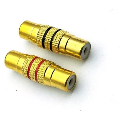 2pcs copper RCA Phono Female to Female Connector For Audio Video adapter