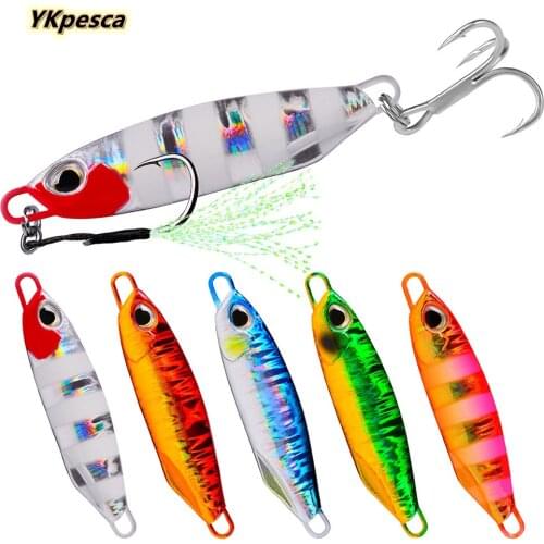 15g Micro Metal Fishing Lure With Hooks Casting Artificial Metal Fishing Bait Glow Spoon Slow Jigging Lure Bait