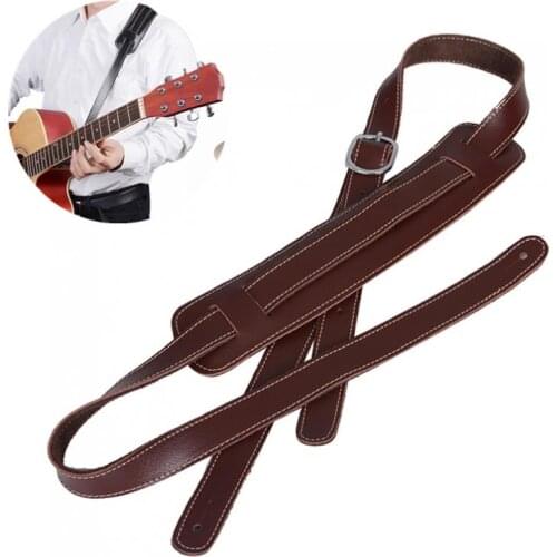 3 Colors Adjustable Genuine Leather Cowhide Guitar Strap for Acoustic Electric Guitar Bass