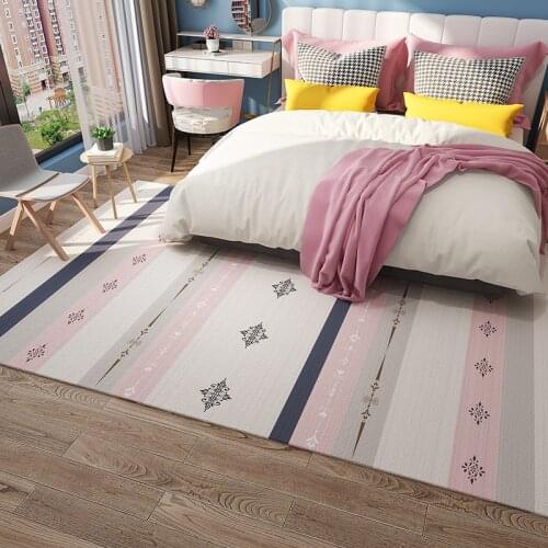 Nordic Geometric Girls Pink Carpet Bedroom Bedside Carpets Kids Room Living Room Morocco Large Area Rugs Sofa Table Home Decor