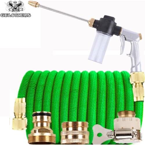 High quality garden hose high pressure car wash water gun 3 times magic telescopic hose outdoor car wash watering gardening supp