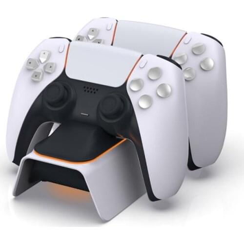 For PS5 Control Charger Charging Station With LED Indicator Security Chip Protection Dual USB Fast Charging For PlayStation 5