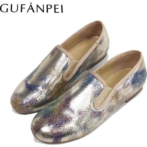 Cow leather print women shoes daily walking style black women flats high quality comfortable women casual shoes